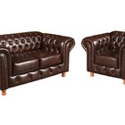 Conjunto Sofá 2 Lugares E Poltrona Luis Xv Chesterfield Vinta