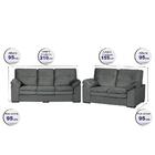 Conjunto Sofá 3 E 2 Lugares Cama Inbox Pequim Suede Cinza