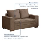 Conjunto Sofá 3 E 2 Lugares Classico Suede Bege Urban Pés Mad