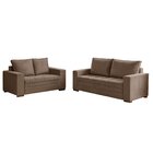 Conjunto Sofá 3 E 2 Lugares Classico Suede Bege Urban Pés Mad