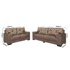 Conjunto Sofá 3 E 2 Lugares Jasmim Sued Marrom Floral