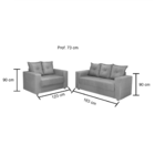 Conjunto Sofá 3 E 2 Lugares Palermo Aifos  Bege