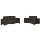 Conjunto Sofá 3 E 2 Lugares Sala De Estar Kenny Couro Tabaco