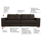 Conjunto Sofá 3 E 2 Lugares Sala De Estar Kenny Couro Tabaco