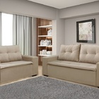 Conjunto Sofá 3 E 2 Lugares Vaticano Aifos  Bege