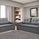 Conjunto Sofá 3 E 2 Lugares Vaticano Aifos  Cinza