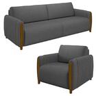 Conjunto Sofá 3 Lugares 223cm E Poltrona 98cm Amaranto Z32 Li