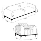 Conjunto Sofá 3 Lugares E 2 Poltronas Base De Madeira Euro 21