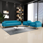 Conjunto Sofá 3 Lugares E 2 Poltronas Base De Madeira Euro 21