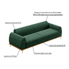 Conjunto Sofá 3 Lugares E 2 Poltronas Base De Madeira Euro 21