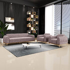 Conjunto Sofá 3 Lugares E 2 Poltronas Base De Madeira Euro 21