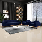 Conjunto Sofá 3 Lugares E 2 Poltronas Base De Madeira Euro 28