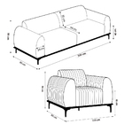 Conjunto Sofá 3 Lugares E 2 Poltronas Base De Madeira Euro 30