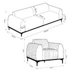 Conjunto Sofá 3 Lugares E Poltrona Base De Madeira Euro 210 C