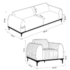 Conjunto Sofá 3 Lugares E Poltrona Base De Madeira Euro 260 C