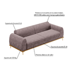 Conjunto Sofá 3 Lugares E Poltrona Base De Madeira Euro 300 C