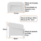 Conjunto Sofá 3 Lugares E Poltrona Pugle Bouclé Suave Bege -