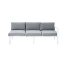 Conjunto para Jardim Sofá, Banco e Mesa 10 lugares 5 Peças Alumínio Branco|Cinza Naxos Naterial