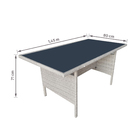 Conjunto para Jardim com Sofá, Banco e Mesa de Centro 8 Lugares Aço Cinza Maldivas Plicosa