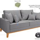 Conjunto Sofá Beny Living 1,80m E 1,40m Sala Confortável Base