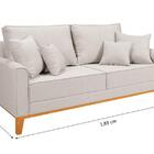 Conjunto Sofá Beny Living 1,80m E 1,40m Sala Confortável Base