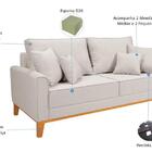 Conjunto Sofá Beny Living 1,80m E 1,40m Sala Confortável Base