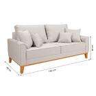 Conjunto Sofá Beny Living 1,80m E 1,40m Sala Confortável Base