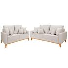 Conjunto Sofá Beny Living 1,80m E 1,40m Sala Confortável Base