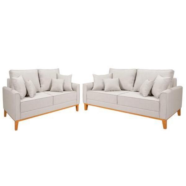 Conjunto Sofá Beny Living 1,80m E 1,40m Sala Confortável Base
