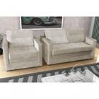 Conjunto Sofá Cama Marissol 2 E 1 Lugares - Capuccino Veludo