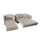 Conjunto Sofá Cama Marissol 2 E 1 Lugares - Capuccino Veludo