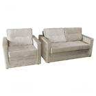 Conjunto Sofá Cama Marissol 2 E 1 Lugares - Capuccino Veludo