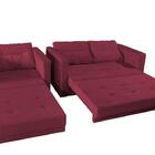 Conjunto Sofá Cama Marissol 2 E 1 Lugares - Vinho Veludo