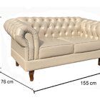 Conjunto Sofá Chesterfield 2 Lugares 2 Poltronas Dom Pedro Be