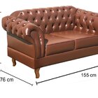 Conjunto Sofá Chesterfield 2 Lugares 2 Poltronas Dom Pedro Ca