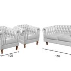 Conjunto Sofá Chesterfield 2 Lugares 2 Poltronas Dom Pedro Co