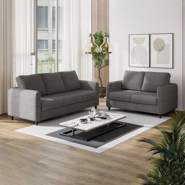 Conjunto Sofá Com 2 E 3 Lugares Em Linho Orquídea Cabecasa Ma