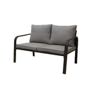 Conjunto de Sofá com Mesa de Centro e Poltrona para Jardim 36x80x45cm Sabrina 4 Lugares Aço e Poliéster Cinza Plicosa