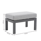 Conjunto de Sofá com Mesa e Banco para Jardim 10 Lugares Naxos II Alumínio Cinza Naterial