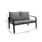 Conjunto de Sofá com Mesa de Centro e Poltronas para Jardim Aço Marrom Sabrina Plicosa