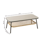 Conjunto de Sofá com Poltronas e Mesa de Centro 4 Lugares Aço Bege Etos Naterial