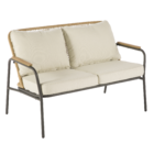 Conjunto de Sofá com Poltronas e Mesa de Centro 4 Lugares Aço Bege Etos Naterial