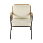 Conjunto de Sofá com Poltronas e Mesa de Centro 4 Lugares Aço Bege Etos Naterial