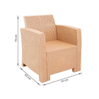 Conjunto de Sofá com Poltronas e Mesa de Centro para Jardim 45x65cm Valentina 4 Lugares Rattan Creme Aquaplás