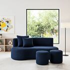 Conjunto Sofá Curvo Orgânico + 2puffs Nature Gaia Boucle - Mo