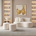 Conjunto Sofá Curvo Orgânico + 2puffs Nature Gaia Suede Branc