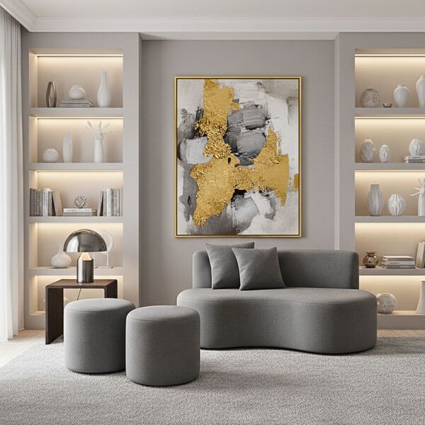 Conjunto Sofá Curvo Orgânico + 2puffs Nature Gaia Suede - Mon