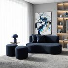 Conjunto Sofá Curvo Orgânico + 2puffs Nature Gaia Suede - Mon