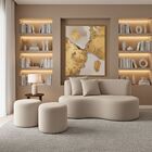 Conjunto Sofá Curvo Orgânico + 2puffs Nature Gaia Suede - Mon