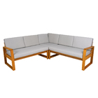 Conjunto para Jardim com Sofá de Canto e Mesa 5 Lugares Eucalipto Caramelo Solarium Naterial
